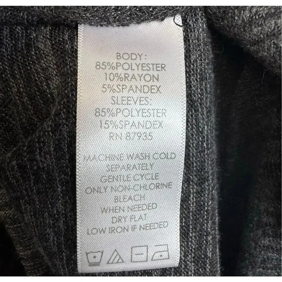 LOGO Asymmetric Zip Cardigan Jacket 2X Gray Knit Faux Suede Lagenlook Grunge - Picture 8 of 8